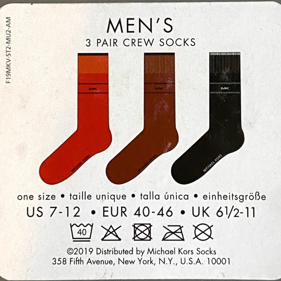 Michael Kors Set of 3 Crew Socks Red/Burgundy/Black - Picture 2 of 2
